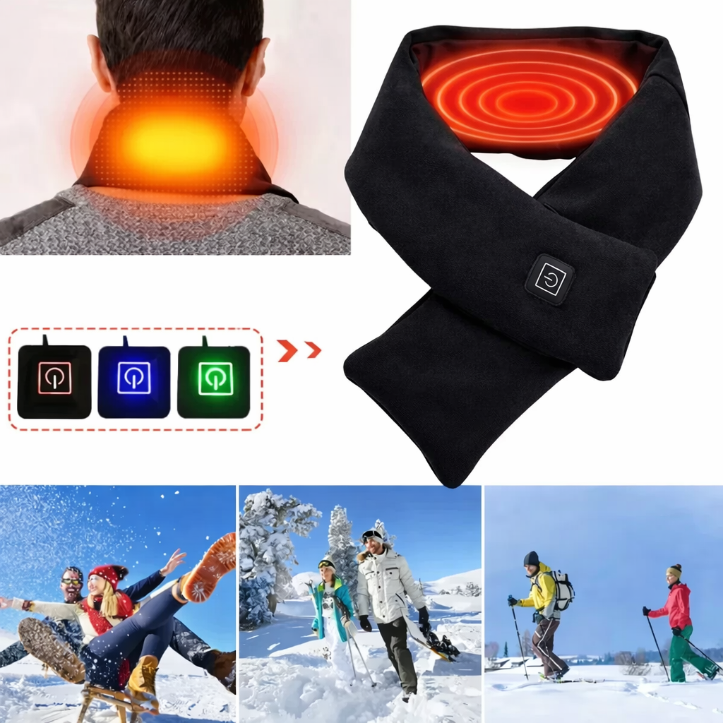 Stay Cozy Anywhere with Our USB Heated Scarf - Adjustable Temperature, Washable, and Unisex Design